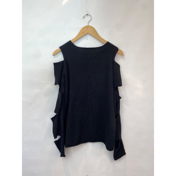 Skull Cashmere Black Pullover Sweater Cutout Sleeves Women's XS Crewneck - Picture 5 of 6